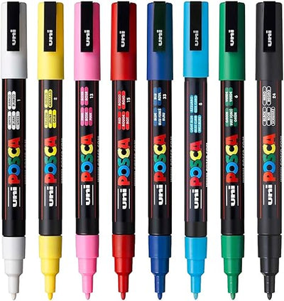 Creative Art Pro Pack – 8 Count POSCA Paint Markers (Medium Point)