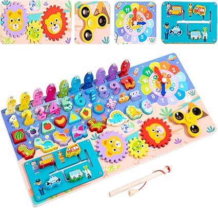 Wooden Montessori Puzzle Board – Educational Math & Classification Games for Kids 3-6 Years!