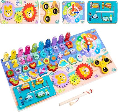 Wooden Montessori Puzzle Board – Educational Math & Classification Games for Kids 3-6 Years!