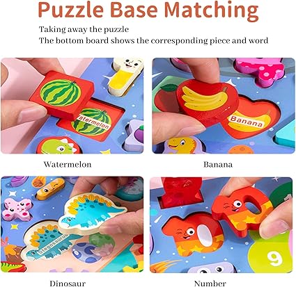 Wooden Montessori Puzzle Board – Educational Math & Classification Games for Kids 3-6 Years!