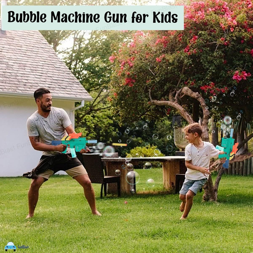 FunBlast 3-in-1 Electric Gun Toy for Kids - Bubble Shooter, Soft Dart Blaster & LED Light Music Gun | Multi-Function Outdoor Play Toy for Boys & Girls (Multicolor)