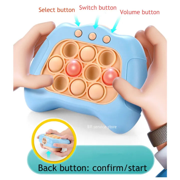 Pop It Fidget Game - Quick Push Sensory Toy (Random Color) - Stress Relief Popper Bubble Game for Kids & Adults