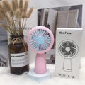 Keep Smiling USB Rechargeable Mini Fan – Portable Fan with LED Circle Light for Travel & Home!