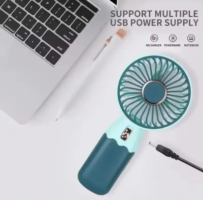 USB Mini Desk Fan – Portable, Rechargeable, and Silent Strong Wind Fan!