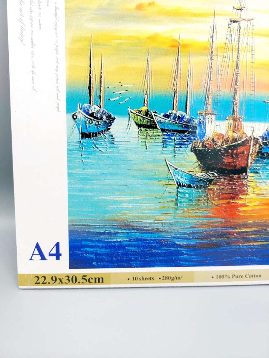 Artist Canvas Pad – A4 Size, Gesso-Primed, 10 Sheets for Acrylic & Oil Painting!