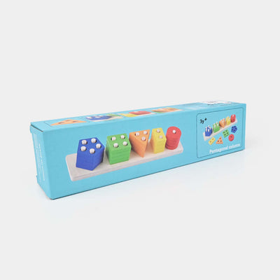 Keep Smiling Wooden Rainbow Tower – 5-Column Educational Sorting Toy for Toddlers!
