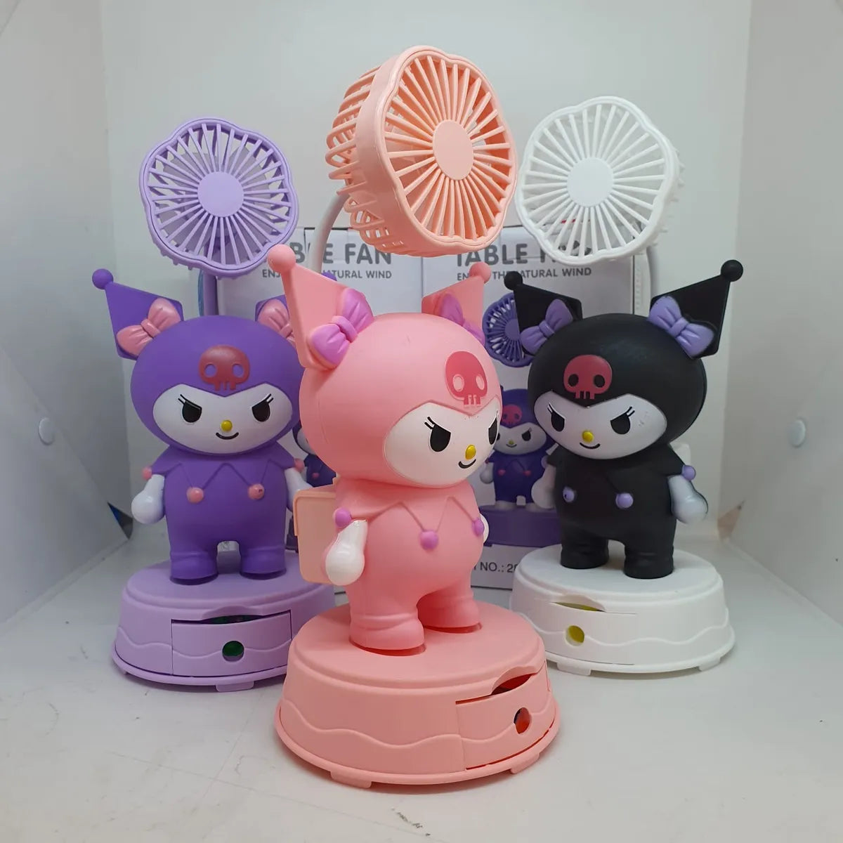 Sanrio Kuromi USB Desktop Fan – Retractable, Rechargeable, and Cute!