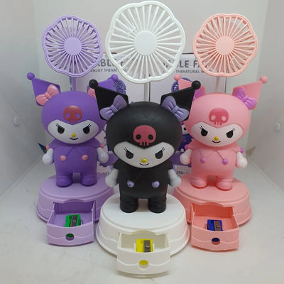 Sanrio Kuromi USB Desktop Fan – Retractable, Rechargeable, and Cute!