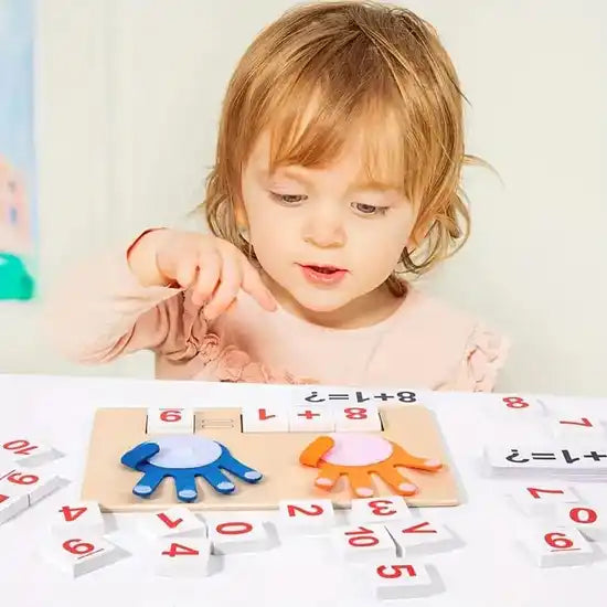 Keep Smiling Finger Arithmetic Wooden Math Kit – Montessori Math Learning Game for Kids!