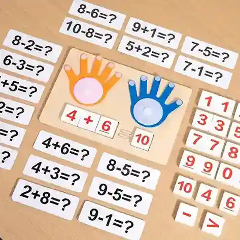Keep Smiling Finger Arithmetic Wooden Math Kit – Montessori Math Learning Game for Kids!