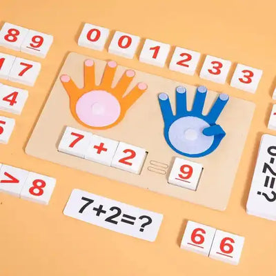 Keep Smiling Finger Arithmetic Wooden Math Kit – Montessori Math Learning Game for Kids!