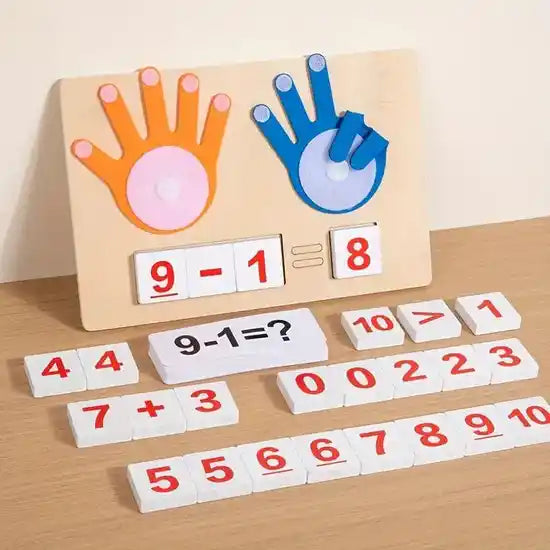 Keep Smiling Finger Arithmetic Wooden Math Kit – Montessori Math Learning Game for Kids!