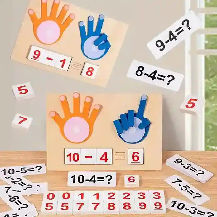 Keep Smiling Finger Arithmetic Wooden Math Kit – Montessori Math Learning Game for Kids!