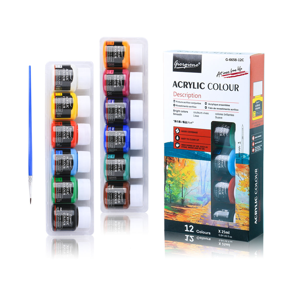 Multi-Surface Paint Set – 6/12 Colors for Watercolor, Acrylic, Gouache, Glass & Textile!