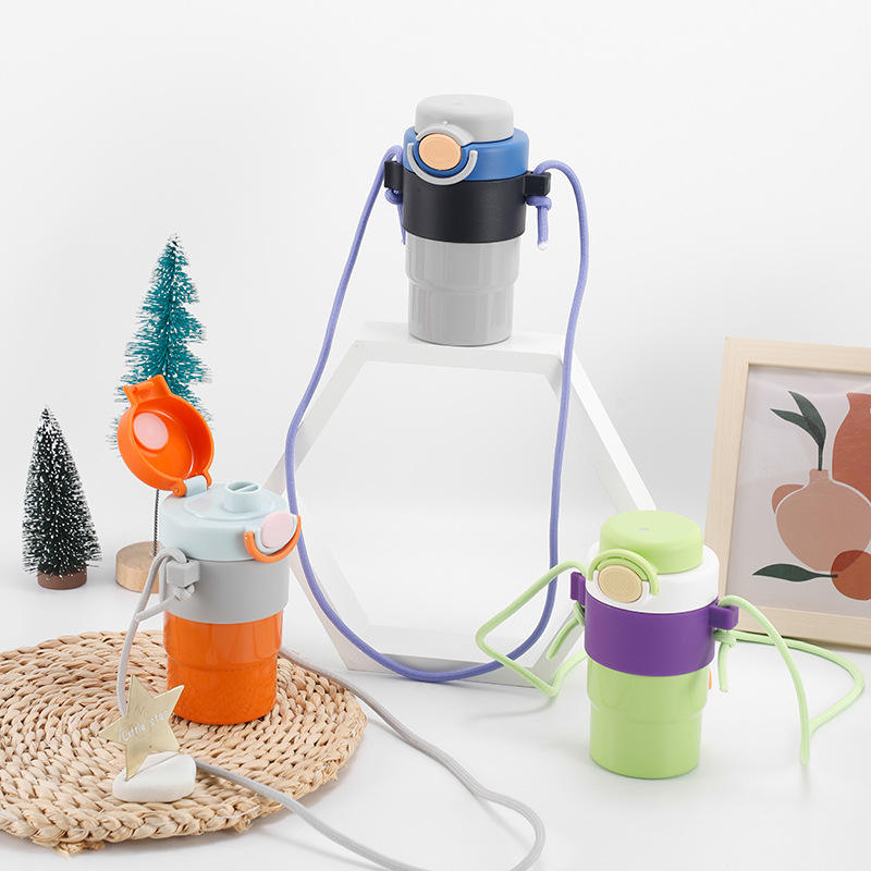 500ml Double-Wall Vacuum Kids Thermos – Leakproof Stainless Steel Water Bottle with Straw & Strap!