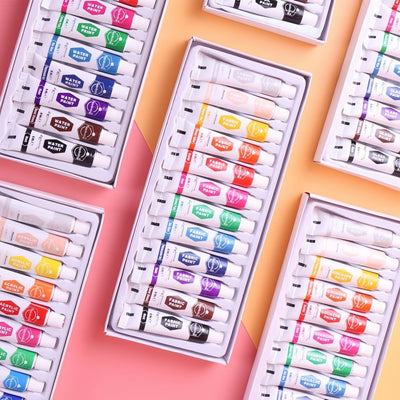 Keep Smiling Glass Painting Set – 12 Vibrant 6ml Tubes for Stunning Waterproof Art!