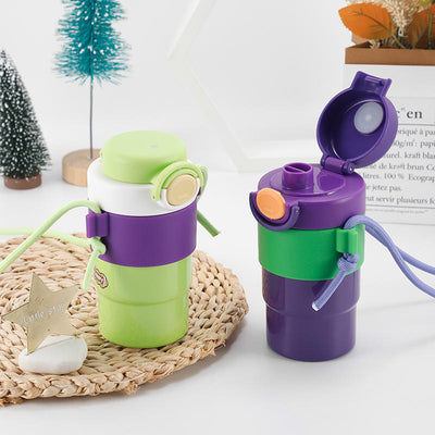 500ml Double-Wall Vacuum Kids Thermos – Leakproof Stainless Steel Water Bottle with Straw & Strap!