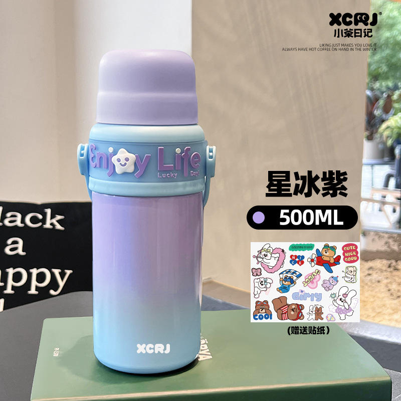 500ml Portable Vacuum Tumbler – Stainless Steel Thermos for Students & Sports!