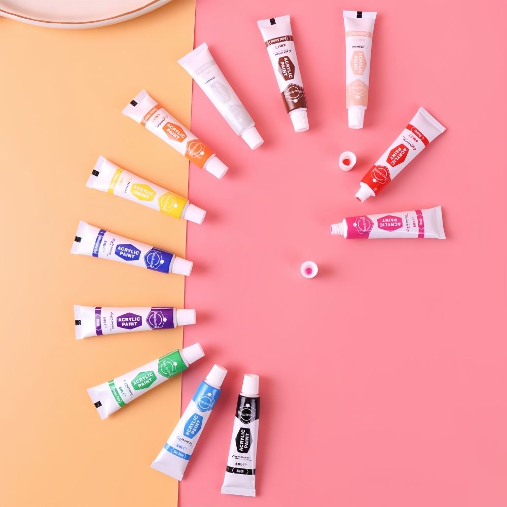 Glass Painting Set – 12 Vibrant 6ml Tubes for Stunning Waterproof Art!