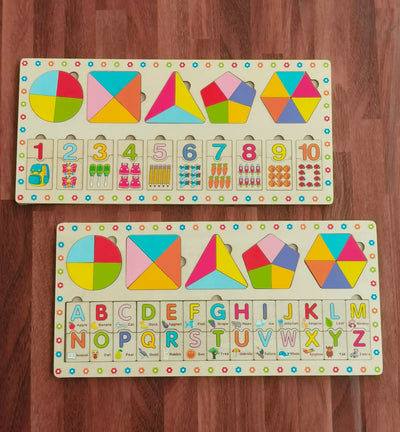 Shape & Alphabet Matching Board – Montessori Wooden Puzzle for Toddlers!