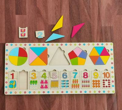 Shape & Alphabet Matching Board – Montessori Wooden Puzzle for Toddlers!