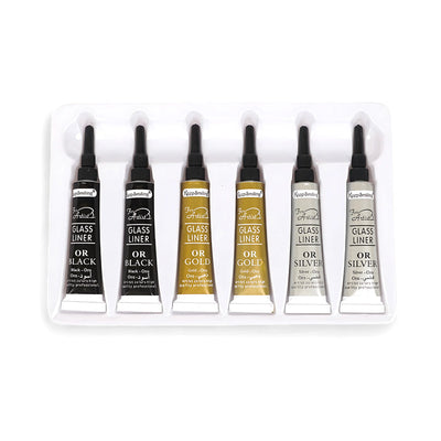 Keep Smiling 3D Black & Gold Glass Liner Set – Premium Stained Glass Effect Art Supplies!