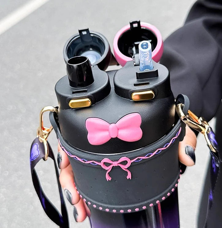 Fashion Cartoon Vacuum Water Bottle – Stylish