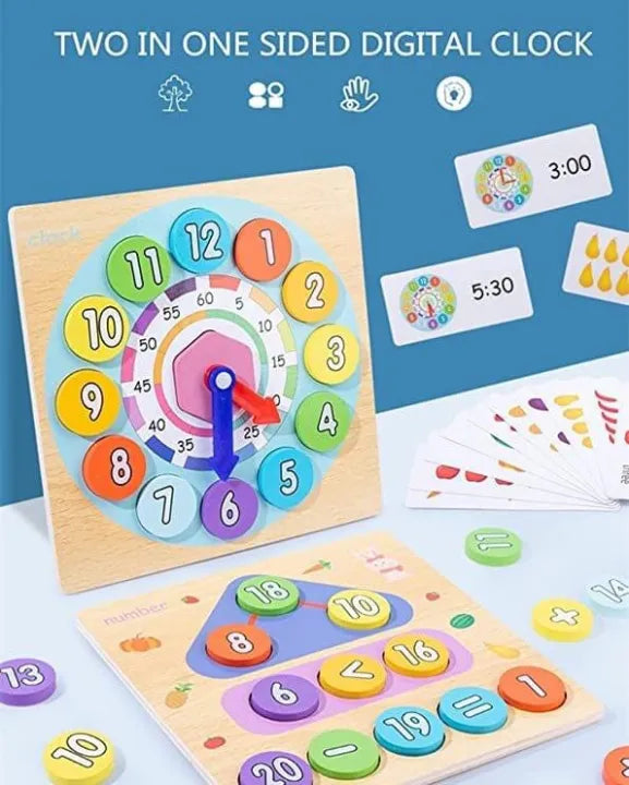 Two-in-One Digital Clock – Early Educational Math Toy for Kids!