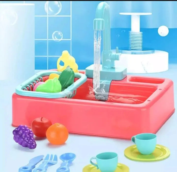 Wash Basin Kitchen Sink Toy – Interactive Pretend Play Set with Accessories for Kids!