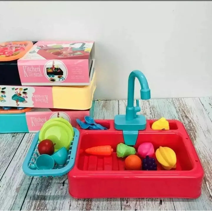 Wash Basin Kitchen Sink Toy – Interactive Pretend Play Set with Accessories for Kids!