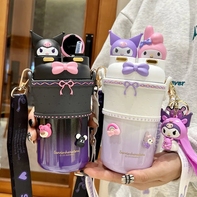 Fashion Cartoon Vacuum Water Bottle – Stylish