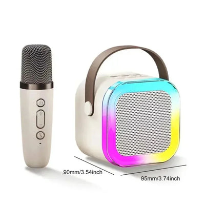 K12 Bluetooth Karaoke Speaker with Wireless Microphones - Portable 5.3 PA System for Home Singing,