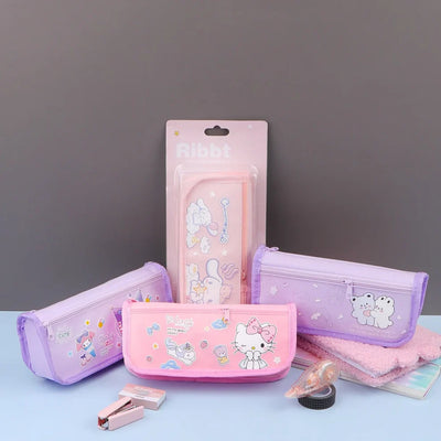 Keep Smiling Sanrio Printed Pencil Case – Large Capacity, Cute & Functional Pouch!