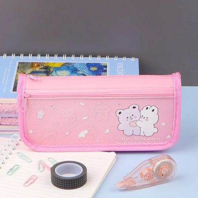 Keep Smiling Sanrio Printed Pencil Case – Large Capacity, Cute & Functional Pouch!