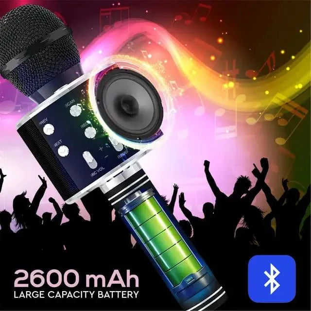 Wireless Karaoke Microphone with Bluetooth Speaker - Portable Rechargeable Singing Mic for Kids & Adults, Compatible with Smartphone, PC, Music Apps | Party Entertainment Gift (Multiple Colors)