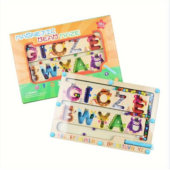 Keep Smiling Wooden Bead Maze – Educational Montessori Toy for Toddlers!
