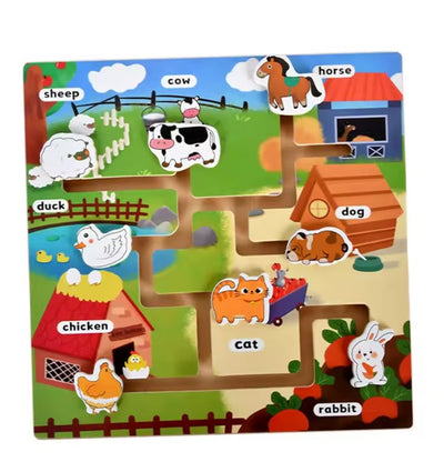 Wooden Maze Planet Puzzle – Fine Motor Skill Toy for Preschool Kids!