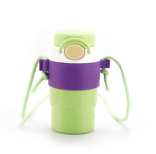 500ml Double-Wall Vacuum Kids Thermos – Leakproof Stainless Steel Water Bottle with Straw & Strap!