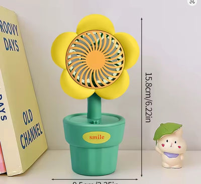 Keep Smiling Flower Shape USB Mini Fan – Portable Multifunctional Air Cooler for Office & Outdoor!