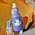 Cartoon Doll Thermos – 600ml Insulated Stainless Steel Water Bottle with Straw!
