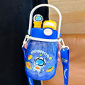 1000ml Cartoon Water Bottle – Double Straw Portable Bottle for Kids!