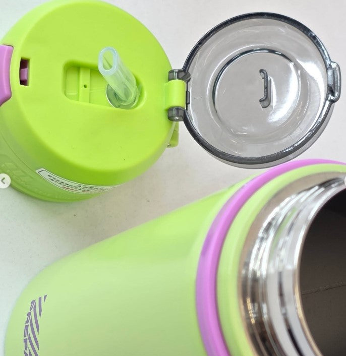 Keep Smiling 520ml Double Spout Insulated Thermal Bottle – Leakproof & Versatile!