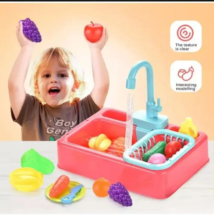 Wash Basin Kitchen Sink Toy – Interactive Pretend Play Set with Accessories for Kids!