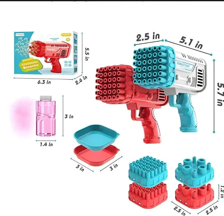 Gatling Bubble Gun – 32-Hole Automatic Bubble Machine for Outdoor Fun!