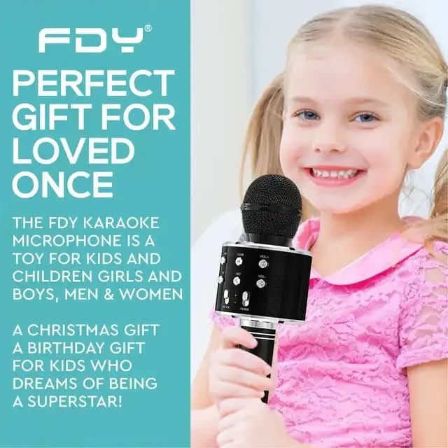 Wireless Karaoke Microphone with Bluetooth Speaker - Portable Rechargeable Singing Mic for Kids & Adults, Compatible with Smartphone, PC, Music Apps | Party Entertainment Gift (Multiple Colors)