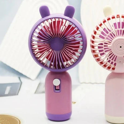 Keep Smiling Bunny Ears Mini Handheld Fan – Portable, Cute & Cool!