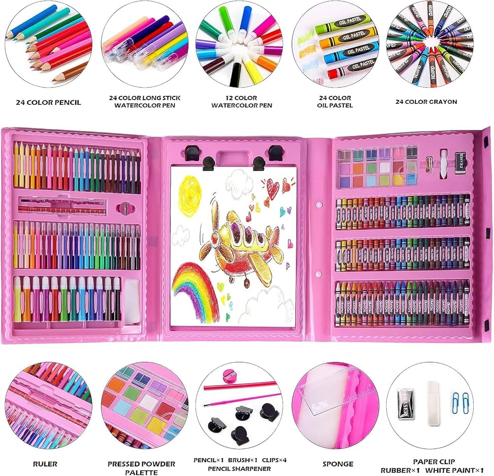 208 PCS Art Supplies - Drawing Art Kit with Trifold Easel for Kids, Teens, and Artists