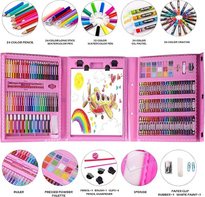 208 PCS Art Supplies - Drawing Art Kit with Trifold Easel for Kids, Teens, and Artists