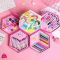 Hexagonal Art Master Box – 46-Piece All-in-One Coloring Kit for Kids