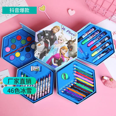 Hexagonal Art Master Box – 46-Piece All-in-One Coloring Kit for Kids